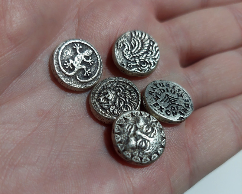 5 gram 999 silver rounds, many more designs to choose from