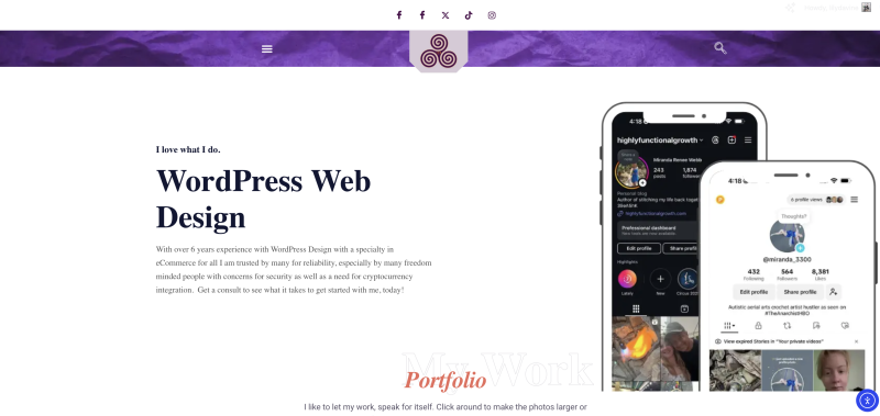 General Wordpress Web Design, 1 page, no store